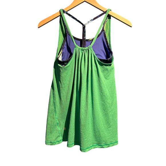Champion size small workout tank with sports bra attached Lime green gym yoga - Picture 2 of 10